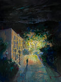 Evening Walk  <br> 18x24 mixed media paper