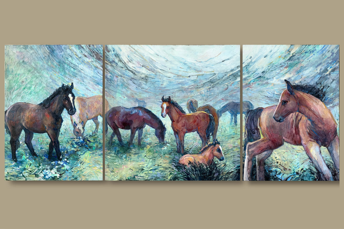 Horses <br> 50x70, 70x70, 50x70 cm