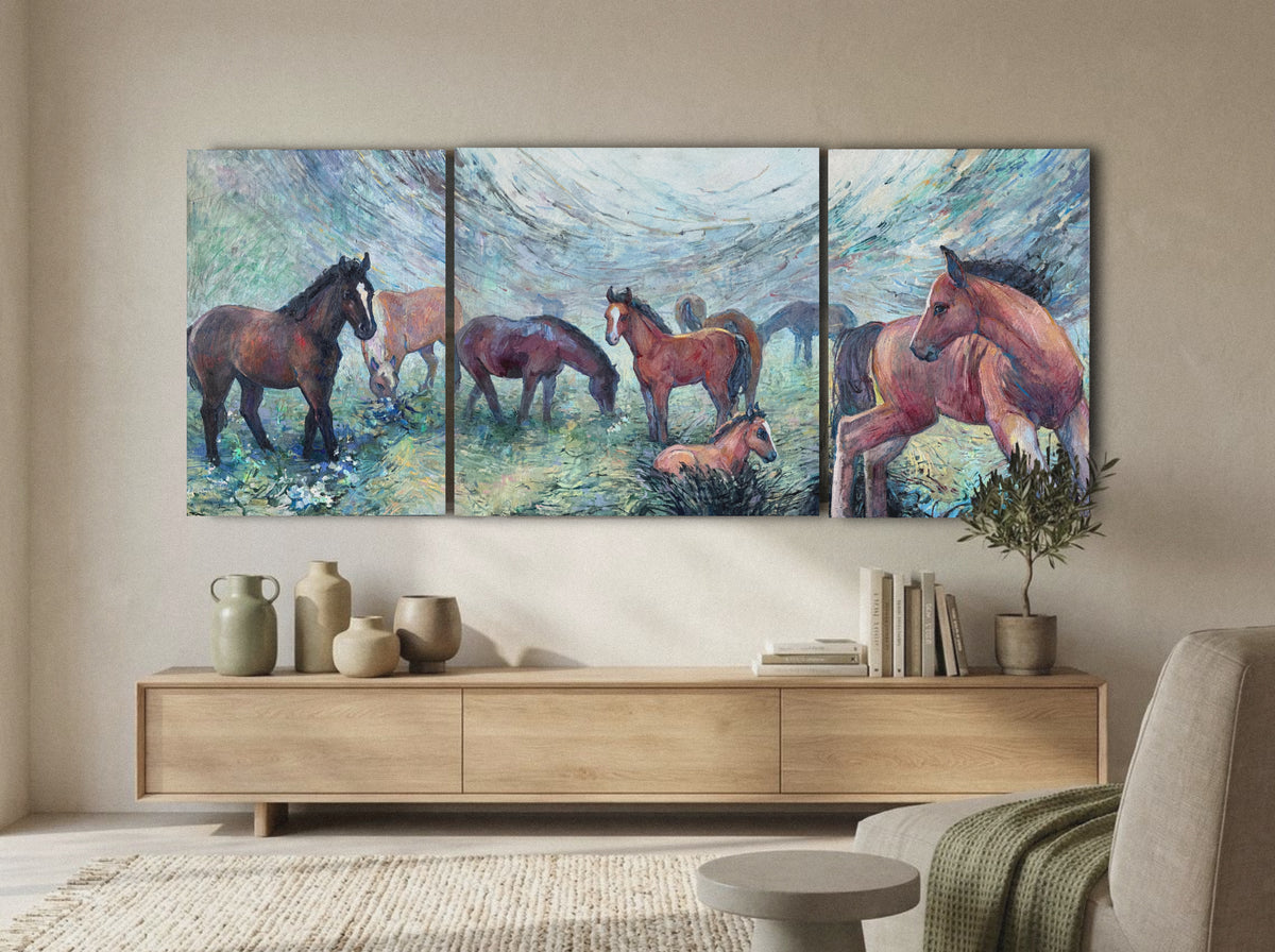 Horses <br> 50x70, 70x70, 50x70 cm