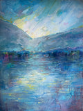 Shades of blue  <br> 18x24 mixed media paper